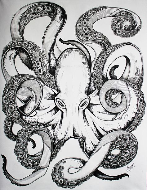 Trippy Tattoo Ideas, Trippy Tattoo, Lace Tattoo Design, Octopus Drawing, Sea Creatures Art, Octopus Tattoo Design, Octopus Tattoos, Drawing Examples, Octopus Tattoo