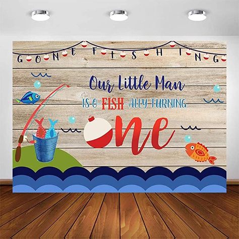 Fishing Theme Birthday, 1st Birthday Backdrop, Fishing Themed Birthday Party, O Fish Ally, Banner Photo, The Big One, Party Photography, Birthday Party Banner, Fishing Theme