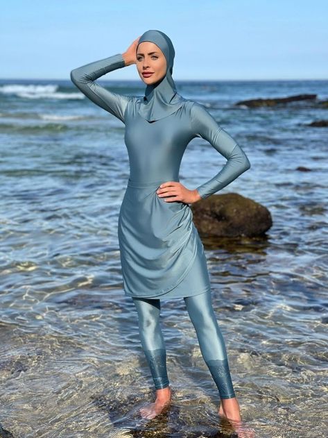 Islamic Swimwear, Swimsuit Pattern, Modest Swimwear, Fashion Sewing, Asian Beauty, Women Wear, Lingerie, How To Wear, Beauty