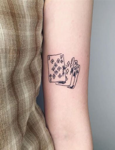 Hand Of Cards Tattoo, King Playing Card Tattoo, House Of Cards Tattoo, Card Game Tattoo, Poker Cards Tattoo Design, Card Deck Tattoo, Poker Cards Tattoo, Card Suits Tattoo, Playing Cards Tattoo Design