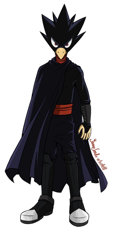 this makes so much more sense, because now he can actually use his hands if he needs to! it's less shadowy, but I guess he can still wrap the cloak around his body more if needed Tokoyami Hero Costume, Kirishima Kaminari, Suit References, Tokoyami Fumikage, Hero Outfits, Anime Reference, Superhero Suits, Art Album, Hero Costumes