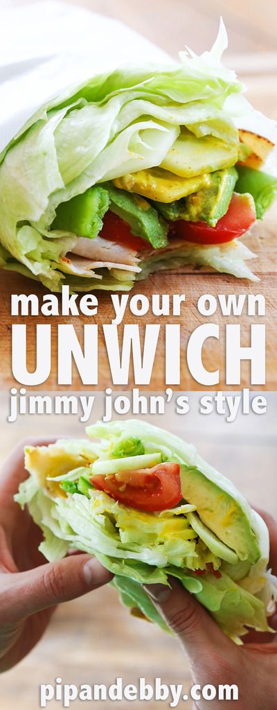 Make your own Jimmy John's Unwich! It's a sandwich without the bread. A salad in your hands! Jimmy Johns Unwich, Jimmy Johns, Yummy Lunches, Healthy Dishes, Wrap Sandwiches, Copycat Recipes, Healthy Lunch, Delicious Salads, Lunch Recipes