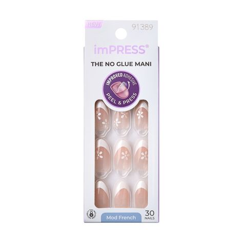 Fancy a new French NO GLUE Mani? Say “oui” to imPRESS Press-On French Manicure. With our new improved adhesive, these press-on nails are long-lasting with a secure hold that lasts for up to 7 days. Just peel, press & go! With Dual and Reverse Dual Injection Technology, imPRESS French Manicure collections provide flawless & enduring tips. The gel nails look & feel like your own nails. From classic French to modern French designs–imPRESS is always on trend. Modern French Design, Easy Manicure, Impress Nails, Nails Easy, Modern French, Nails For Kids, White Tip, Nails French, Manicure E Pedicure