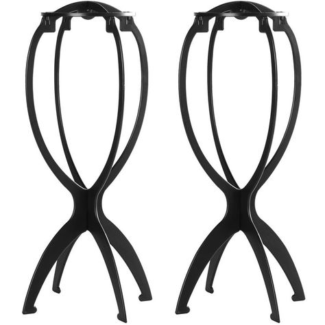 Dreamlover Wig Stand, Wig Head Stand, Travel Plastic Wig Stand, 2 Pack Hair Volume Clips, Hairdressing Training, Wig Head, Head Stand, Wig Stand, Pixie Cut Wig, Wig Caps, Black Wig, Hair Replacement