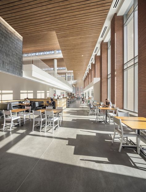 Gallery of Clemson University Core Campus Dining Facility / Sasaki - 8 College Dining Hall, University Cafeteria, Campus Aesthetic, Cafeteria Design, Korea University, Hall Ideas, Campus Design, Residence Hall, School Cafeteria