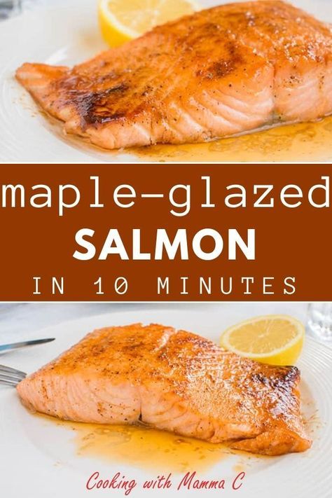 Pink Salmon Recipes, Salmon On The Stove, Scallop Recipes Healthy, Maple Syrup Salmon, Maple Salmon, Maple Glazed Salmon, Maple Syrup Recipes, Pan Fried Salmon, Seafood Recipes Healthy