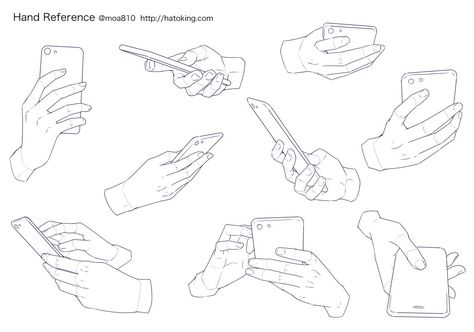 Hand holding smartphone Phone Drawing, Hand Holding Phone, Manga Drawings, Holding Phone, Hand Drawing Reference, Anatomy Sketches, Hand Reference, Japon Illustration, Anatomy Drawing