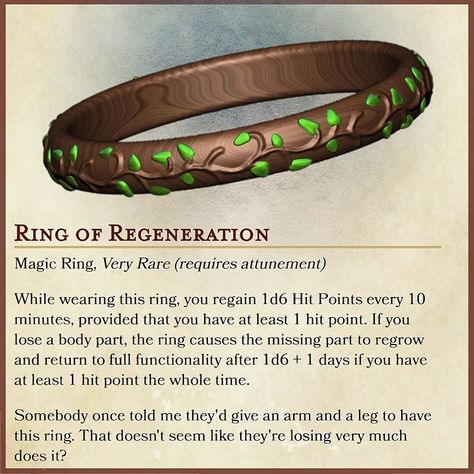 Gorg’s Great Magic Emporium su Instagram: "Has your PC ever lost a limb? How many limbs do you think this should be able to grow back? Pick up some sweet loot for yourself! Link to…" Dnd Magic Items, Dm Tools, Dnd Magic, Magic Rings, Fantasy Items, Dragons 5e, Dnd Stories, Dnd Items, Dnd Campaign