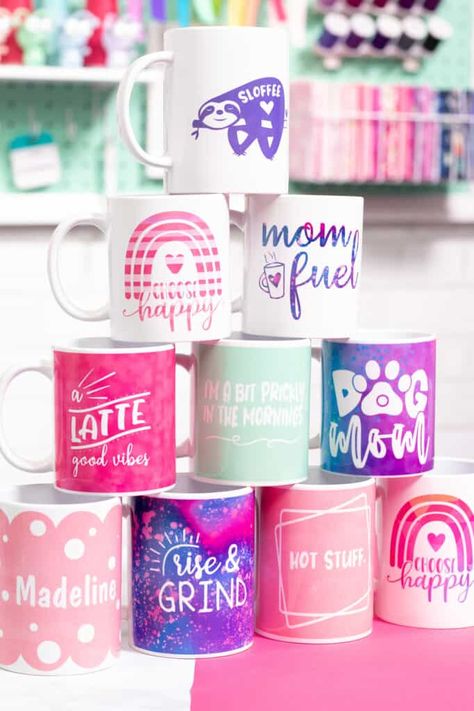 Cricut Mug Ideas Infusible Ink, Infusible Ink Mugs Ideas, Cricut Infusible Ink Mugs, Cricut Mugs Ideas, Cricut Mug Press Ideas, Cricut Infusible Ink Projects, Cricut Mug Ideas, Infusible Ink Mugs, Infusible Ink Cricut