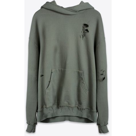 DISTRESSED GREEN HOODIE ($195) ❤ liked on Polyvore featuring tops, hoodies, green hoodie, hooded sweatshirt, ripped tops, sweatshirt hoodies and hoodie top Hoodies Green, Ripped Hoodie, Green Hoodies, Ripped Top, Distressed Top, Distressed Shirt, Diy Clothes Design, Green Hoodie, Green Top