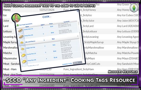 SCCO "Any Ingredient" Cooking Tags Resource - 1.6.0 | SrslySims on Patreon Sims 4 Studio, Custom Recipe, Cooking Ingredients, Sims Cc, Ingredients Recipes, The Sims, Sims 4, Cooking Recipes, The Creator