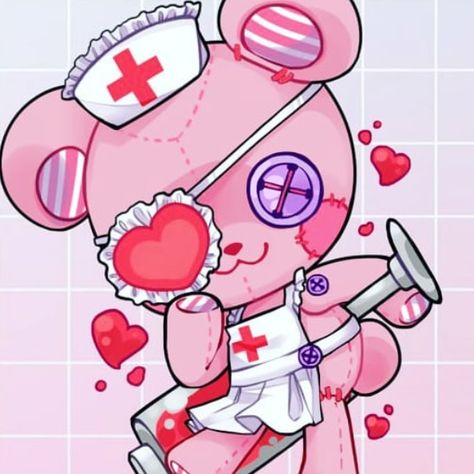 Yami Kawaii Icon, Pastel Gore Art, Kawaii Art Aesthetic, Menhera Art, Yami Kawaii Aesthetic, Doodles Kawaii, Yami Kawaii Art, Pastel Gore, Creepy Kawaii