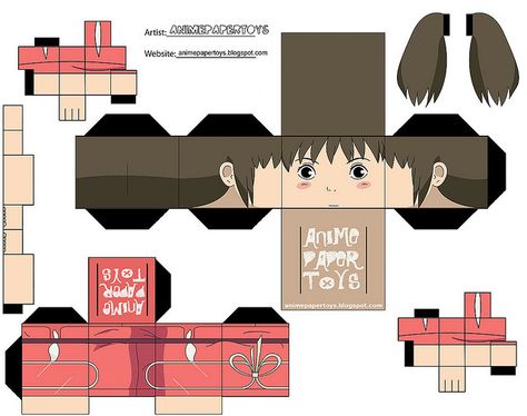 141 chihiro - el viaje de chihiro by animepapertoys, via Flickr Paper Toy Disney, Paper Toy Printable, Anime Paper, Paper Toys Template, Papercraft Printable, Paper Doll Template, Papercraft Templates, Welcome To My World, Anime Crafts