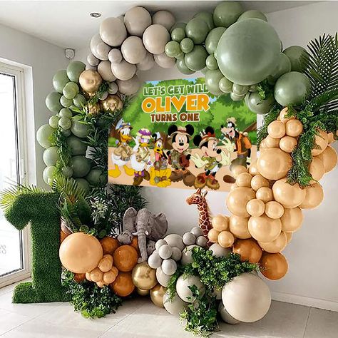 Mickey Mouse Safari Backdrop, Mickey Mouse Backdrop, Safari Backdrop, Safari Banner, Lion Baby Shower, Lion Baby, Safari Birthday Party, Safari Birthday, Safari Party