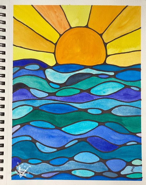 - Watercolour, black Posca Neurographic art inspired by Andrea Nelson Art Sharpie Watercolor Art, Simple Paint Marker Art, Ks2 Art Ideas, Easy Posca Art, Posca Art Doodle, Art Sharpie, Andrea Nelson Art, Color Art Lessons, Easy Painting Projects