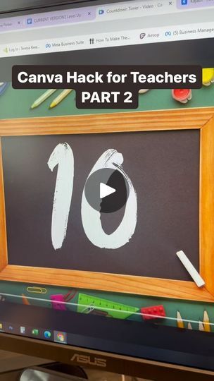 2.9K views · 192 reactions | Ready to EASILY create a countdown timer in Canva that will make your classroom run smoother? If you’re looking to save some time, drop a “FREE” in the comments, and I’ll send you a ready-made template straight to your inbox!

Here’s how you can create your own in just a few steps:

1️⃣ Start with a Video Design – Open Canva and select a video design to kick things off.

2️⃣ Add a Background Photo – Choose a photo that fills the entire page. This will be the backdrop for your countdown.

3️⃣ Create the Countdown – Insert a text box and add numbers from 10 down to 1 (or any range you prefer).

4️⃣ Customize Your Text – Play around with the font, size, and color to make it pop!

5️⃣ Position Your Number – Center the first number on the slide, making sure it’s cle First Number, Video Design, Countdown Timer, Background Photo, Text Box, A Background, Videos Design, Font Size, Ready Made