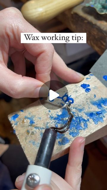 Metalsmith Society on Instagram: "Here is a tool modification tip for wax working from @emilieshapirojewelry - “If you’re using an electric wax pen for the build up technique in wax carving, I love modifying my tool to make a really small tip to get into small spaces if you’re attaching two pieces or even building up an area and trying to be really precise. I take about 2 inches or so of 22ga brass wire (copper, or another conductive metal will work too). I like to hammer the end, as I find a flattened edge works better than a sharp one for getting the melted wax off my tool. While your pen is off, wrap the wire around the end of your wax pen, letting that hammered edge extend. When you turn your pen on, the wire will heat up as your pen does. Be sure to take the tip off while your pen is Cast Jewelry, Wax Sculpture, Wax Pen, Jewelry Template, Wax Carving, Casting Jewelry, Carving Tools, The Wire, Two Pieces