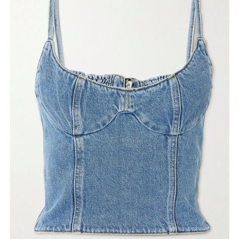 Magda Butrym Cropped Denim Bustier New With Tags Never Worn Size 34 Denim Bustier, Magda Butrym, Double Up, Cropped Denim, Denim Top, Blue