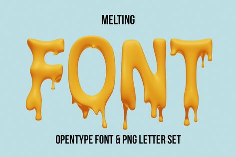 Melting Font Melting Letters Font, Melting Typography, Melting Font, Melting Letters, Dripping Letters, Top Fonts, Poster Fonts, Text Layout, Yellow Images