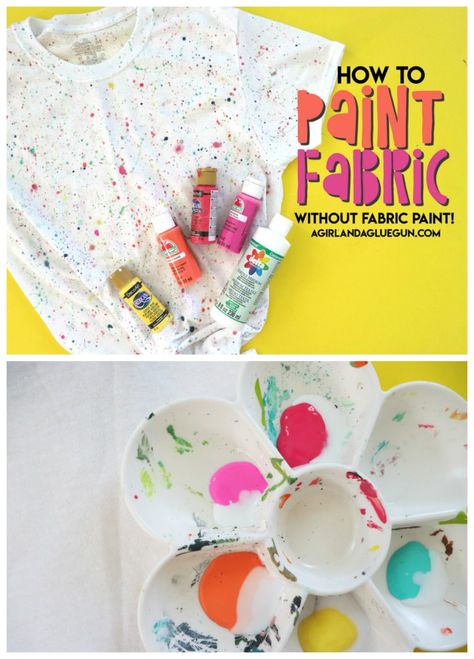 Tee Shirt Crafts, Paint Splatter Shirt, Paint On Fabric, Fabric Paint Diy, 80's Party, Fabric Painting Techniques, Fabric Painting On Clothes, Tshirt Painting, Paint Shirts