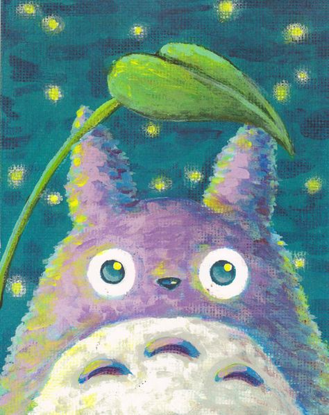 Chu+Totoro+at+Night+Painting++Acrylic++Print++8x10+by+FuzzyCraft,+$13.50 Night Painting Acrylic, Gacha Fond, 3 Totoro, Totoro Nursery, Chalk Photos, Totoro Art, Music Anime, Ghibli Artwork, Paint Nite