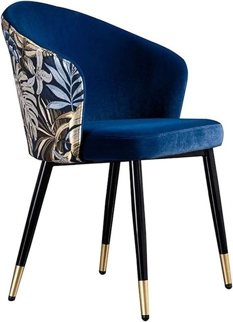 Dinning Chairs Design, Fabric For Dining Room Chairs, Modern Dining Chairs Luxury, Royal Blue Chair, Reupholster Chair Diy, Blue Kitchen Furniture, Sitting Furniture, Living Room Armchair, Blue Room Decor