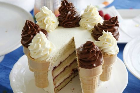 Video Cake, Ice Cream Cone Cake, 21st Cake, Birthday Chocolate, Sweet Recipe, Chocolate Food, Recipes Cake, Ice Cream Cones, Food Dessert