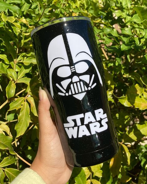 Star Wars Tumbler Ideas, Star Wars Tumbler, Black Glitter Tumbler, Star Wars Crafts, Star Wars Design, Resin Tumblers, Resin Artwork, Tumbler Ideas, Be Respectful