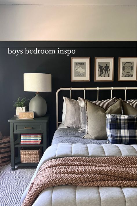 Azarian Hand Loomed Geometric Rug curated on LTK Older Boys Bedroom Ideas, Rustic Boys Bedrooms, Teen Room Decor For Boys, Older Boys Bedrooms, Boys Bedroom Modern, Boys Bathroom Decor, Boys Bedroom Makeover, White Bed Frame, Teen Boy Room