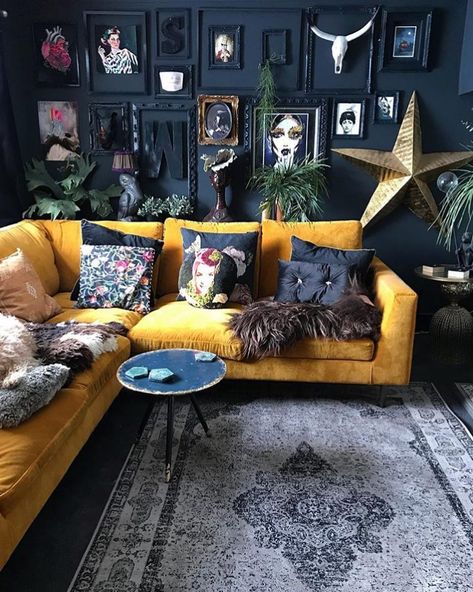 Yellow sofa Instagram Istanbul, Contemporary Living Room Design, Yellow Sofa, Apartment Living Room Design, Design Salon, Interior Design Per La Casa, Bohol, Blue Living Room, Design Del Prodotto