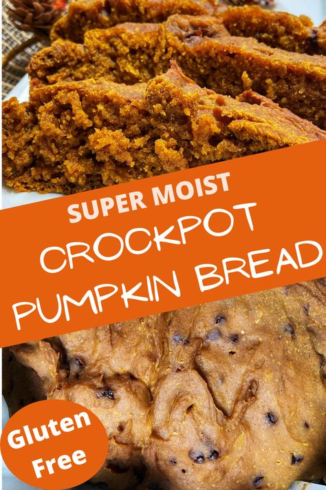 Pumpkin Bread Crockpot, Crock Pot Pumpkin Bread, Pumpkin Bread In Crockpot, Slow Cooker Pumpkin Bread, Cooking Pumpkin In Crockpot, Crockpot Pumpkin Recipes, Pumpkin Crock Pot Recipes, Fall Crockpot Recipes Gluten Free, Crockpot Bread Easy