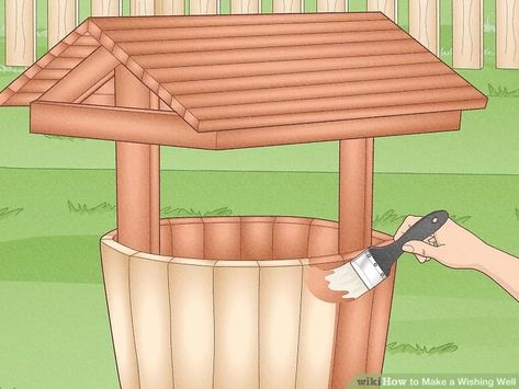 How to Make a Wishing Well in 3 Easy Parts Pallet Planter Diy, Wishing Well Garden, Diy Wishing Wells, Septic Tank Covers, Wishing Well Plans, Homemade Water Fountains, Well Garden, 3d Floor Painting, Upstate House