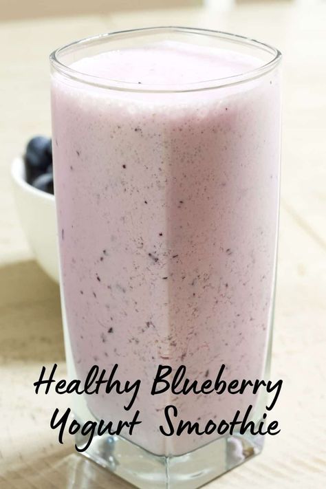 This five ingredient milk-based Healthy Blueberry Yogurt Smoothie features vanilla Greek yogurt and is as delicious as it is good for you! Blueberry Yogurt Smoothie, Goat Milk Yogurt, Yogurt Smoothie, Blueberry Yogurt, Clean Eating Grocery List, Milk Smoothie, Smoothie Drink Recipes, Healthy Blueberry, Yogurt Smoothies