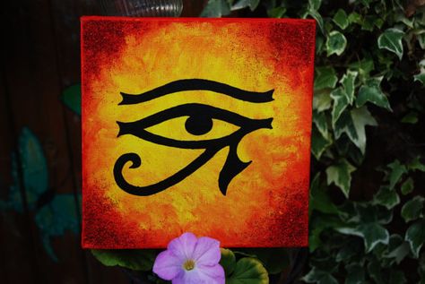 Original Eye of Horus painting Eye Of Horus Painting, Eye Of Horus Art, Christian Art Painting, Egyptian Painting, Lotus Painting, Acrylic Art Projects, Eye Painting, Eye Of Horus, Drawings Simple