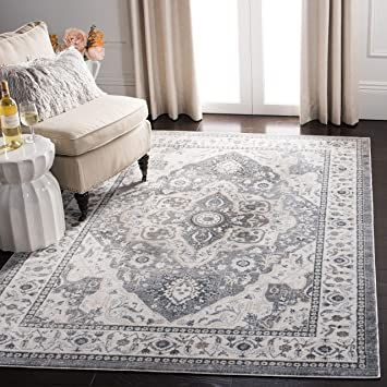 Safavieh Isabella Collection ISA936F Area Rug, 8' x 10', Grey/Cream Bedroom Accent Rug, Office Area Rugs, Alabaster White, Transitional Rugs, Green Area Rugs, Nebraska Furniture Mart, Indoor Area Rugs, Grey Rugs, Grey Area Rug