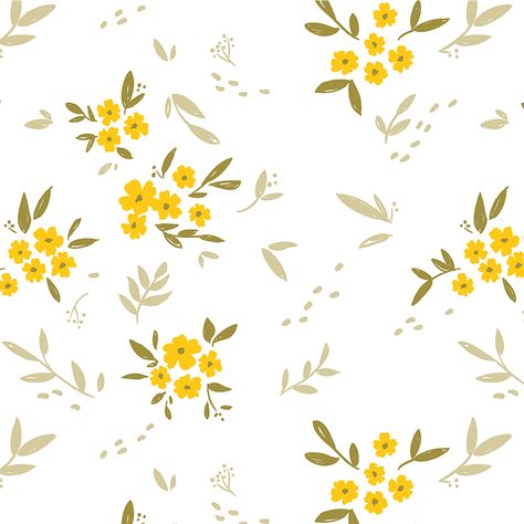 Patterns II on Behance Floral Illustrations Pattern, Flowers Pattern Illustration, Simple Floral Wallpaper, Simple Flower Illustration, Flower Illustration Simple, Floral Pattern Painting, Floral Pattern Simple, Watercolor Flowers Background, Yellow Floral Wallpaper