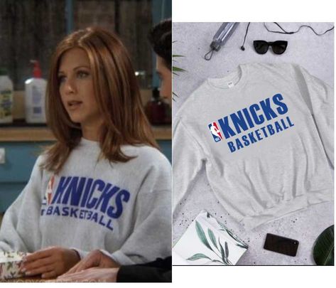 Knicks Outfit, Knicks Sweatshirt, Friends Season 3, Rachel Green Hair, Tv Show Friends, Rachel Green Outfits, Green Outfits, Worn On Tv, Friends Season