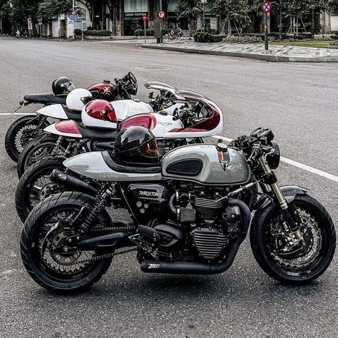 Cb 750 Cafe Racer, Triumph Moto, Moto Guzzi Cafe Racer, Custom Bikes Cafe Racers, Triumph Street Twin, Triumph Cafe Racer, Cafe Racer Design, Bike Bmw, Triumph Bikes