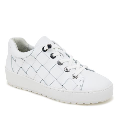 Keeping your cool has never been easier than it is in the Chloe. This vulcanized sneaker has a flirty, stylish look, with a leather body inspired by a basket weave. The slip-on design is outfitted with bungee cord laces for a fit that seamlessly expands and tightens to conform to your foot and natural movement, keeping your shoe secure and comfortable. Sneaker Heels Wedges, Silver Sneakers, Sneaker Style, Famous Footwear, Womens Athletic Shoes, Lace Slip, Shoe Size Conversion, On Sneakers, Sneaker Heels