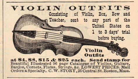 Violin Image, Violin Poster, Violin Pics, Violin Strings, Learn Violin, Violin Lessons, The Graphics Fairy, The Violin, Old Advertisements