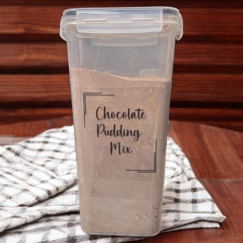 Chocolate Pudding Mix Pudding Powder Recipes, Homemade Pudding Mix Recipes, Pudding Mix Desserts, Pudding Mix Recipes, Bulk Mixes, Chocolate Milk Mix, Pudding Homemade, Pudding Recipes Homemade, Stocked Pantry