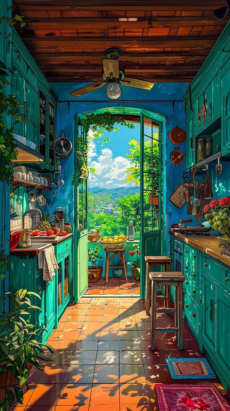 Studio Ghibli Background, Dreamy Artwork, Japon Illustration, Ghibli Art, Cool Wallpapers Art, Fantasy Art Landscapes, 판타지 아트, Dreamy Art, Alam Yang Indah