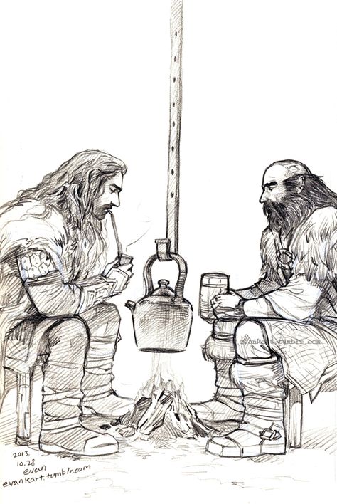 Lotr Fanart, Earth Fanart, Legolas And Tauriel, John Howe, Hobbit Art, Middle Earth Art, Impossible Dream, Thorin Oakenshield, Thranduil