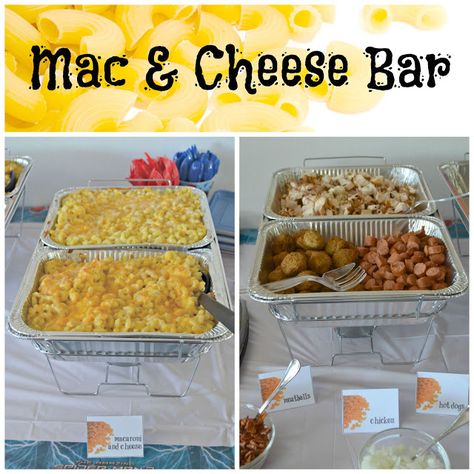 For Jude’s Spider-Man birthday party I decided to get a little creative with the food.  Since his parties are always pretty easy to host – always a backyard pool party – I can really focus on the food.  I created a kid heaven with a Mac and Cheese Bar!  It was a hit – andContinue Reading Macaroni And Cheese Bar, Mac And Cheese Bar, Bar Printables, Easy Mac N Cheese Recipe, Party Food Bars, Toppings Bar, Party Food Bar, Cheese Table, Easy Mac And Cheese