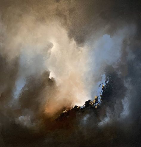 Moody Abstract Painting, Light And Dark Art, Dark Acrylic Painting, Dark Abstract Painting, Dark Abstract Art, Clouds Light, Sky Dark, Abstract Realism, Abstract Oil Painting On Canvas