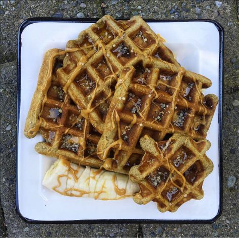 Peanut Butter Banana Chocolate Chip Protein Waffles - Rachael's Good Eats Banana Waffles, Protein Waffles, Breakfast Prep, Peanut Butter Roll, Dairy Free Breakfasts, Banana Chocolate, Banana Nut, Cinnamon Banana, Banana Chocolate Chip