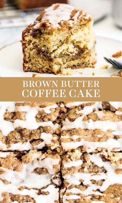 Brown Butter Coffee Cake, Brown Butter Coffee, Butter Coffee Cake, Easy Coffee Cake, Breakfast Cake Recipes, Coffee Cake Recipes Easy, Handle The Heat, Coffee Cake Recipe, Sour Cream Cake