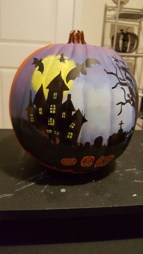 Canvas Painting Party, Cute Halloween Cakes, Stylish Halloween Decor, Pumpkin Painted, Halloween Pumpkin Crafts, Joliet Illinois, Creative Pumpkin Painting, Creative Pumpkin Decorating, Cute Pumpkin Carving