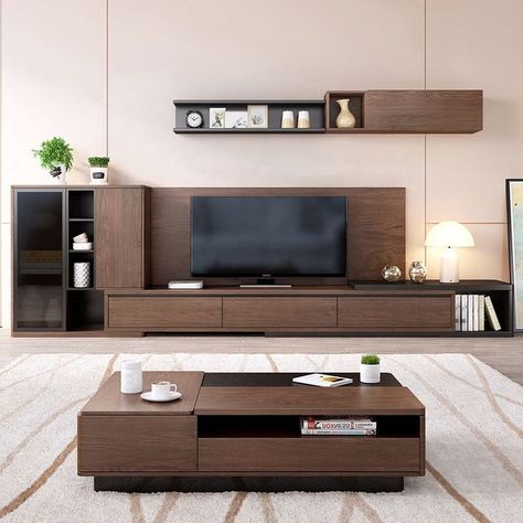 Living Room Tv Cabinet Designs, Minimalist Tv Stand, Tv Cords, Tv Stand Set, Mid Century Modern Tv Stand, Living Room Wall Designs, Tv Unit Furniture, Living Room Tv Cabinet, Living Tv