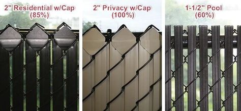 Privacy Slats - Fence All Cyclone Fence Makeover, Chain Link Fence With Privacy Slats, Black Cyclone Fencing, Cyclone Fence Privacy Ideas, Chain Link Fence Slats, Chain Link Fence Ideas Cover Up, Chain Link Privacy, Privacy Slats, Chain Link Fence Privacy